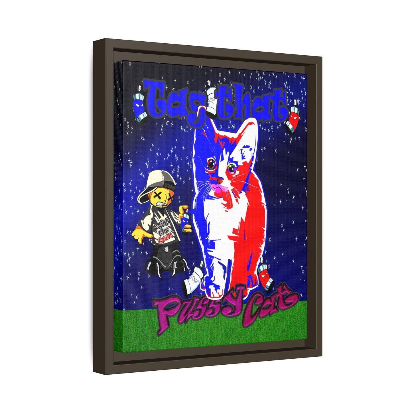 tag that - framed canvas art ('snoops' background)