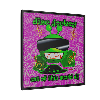 disc jockey - framed canvas art (pink swirl)