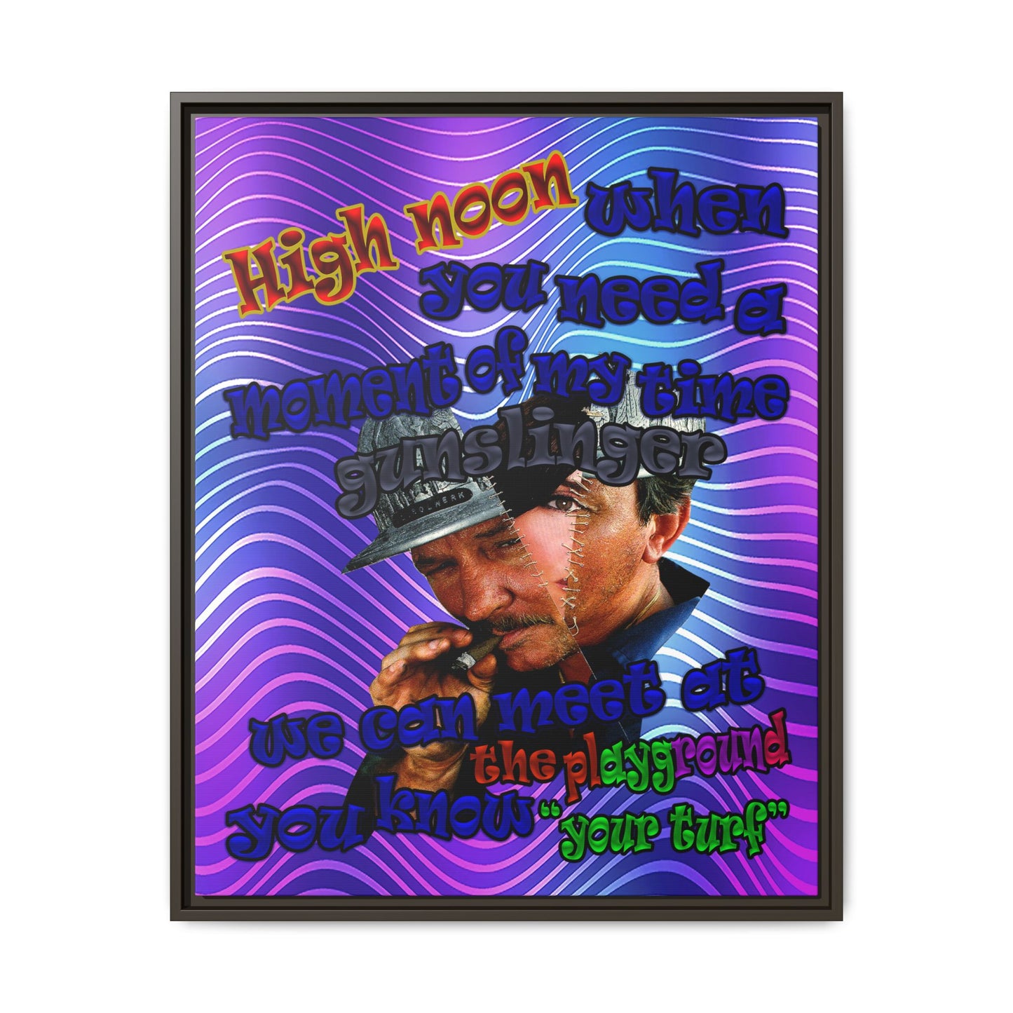 high noon - framed canvas art (purple wave)