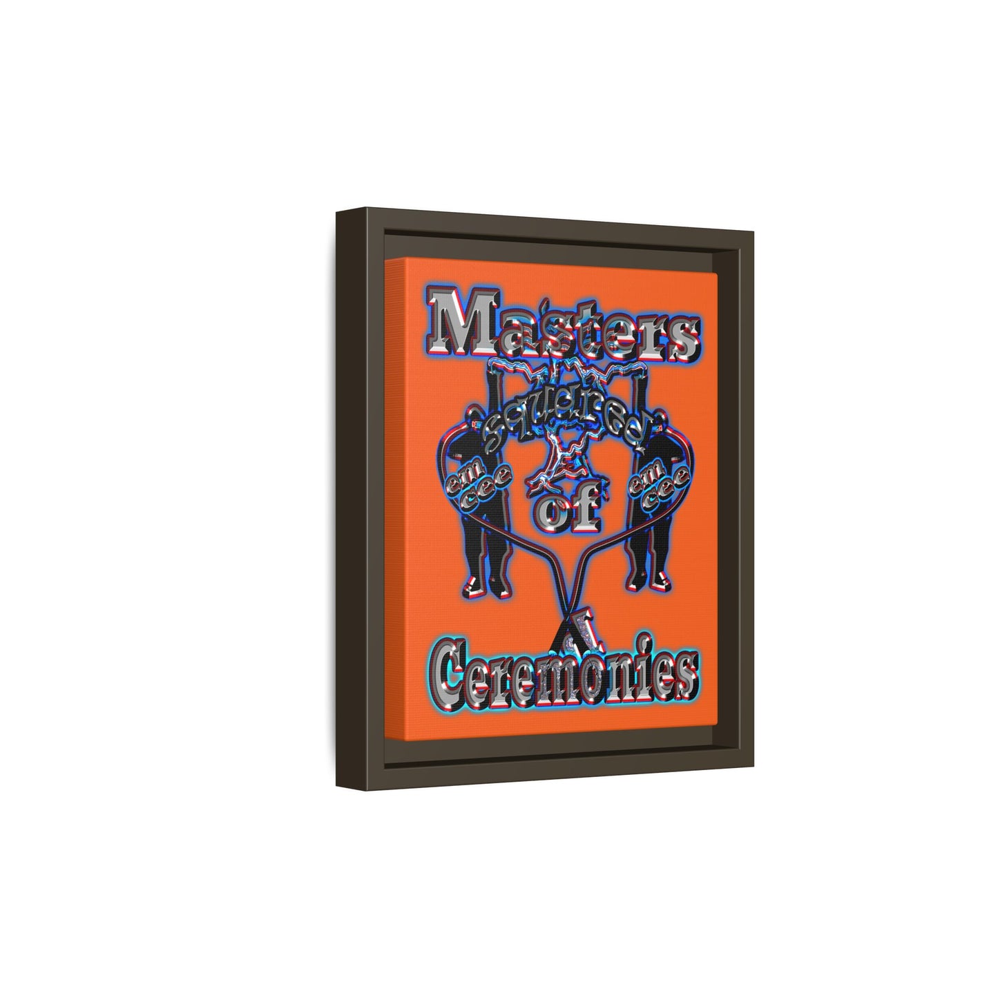 em cee squared - framed canvas art (orange)