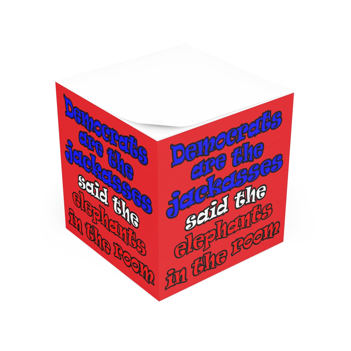 donkeys and elephants - note cube (red)