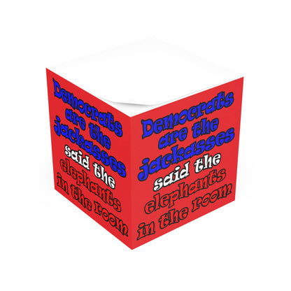 donkeys and elephants - note cube (red)