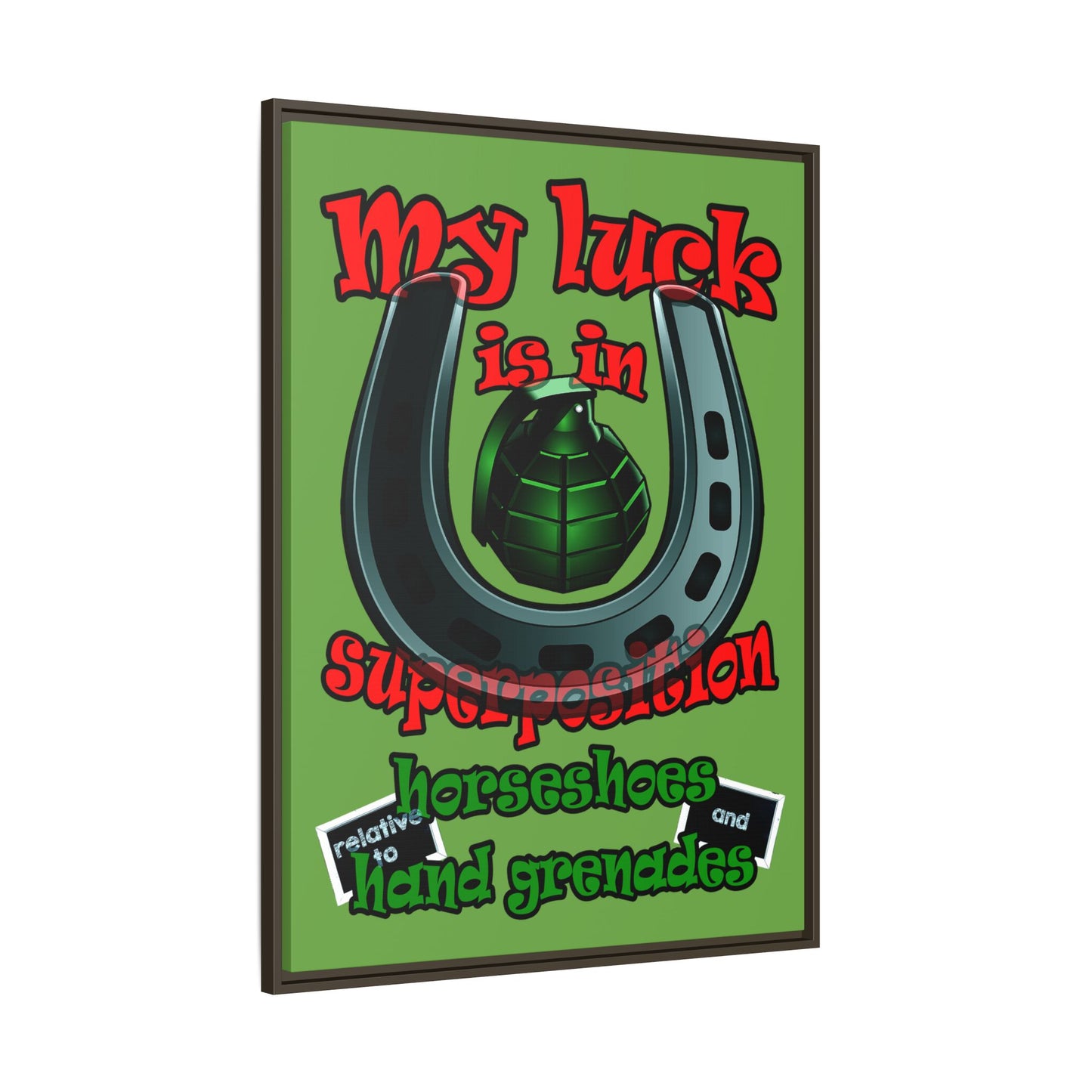 my luck - framed canvas art (green)