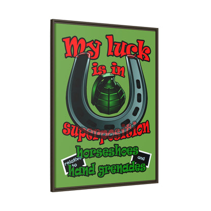 my luck - framed canvas art (green)