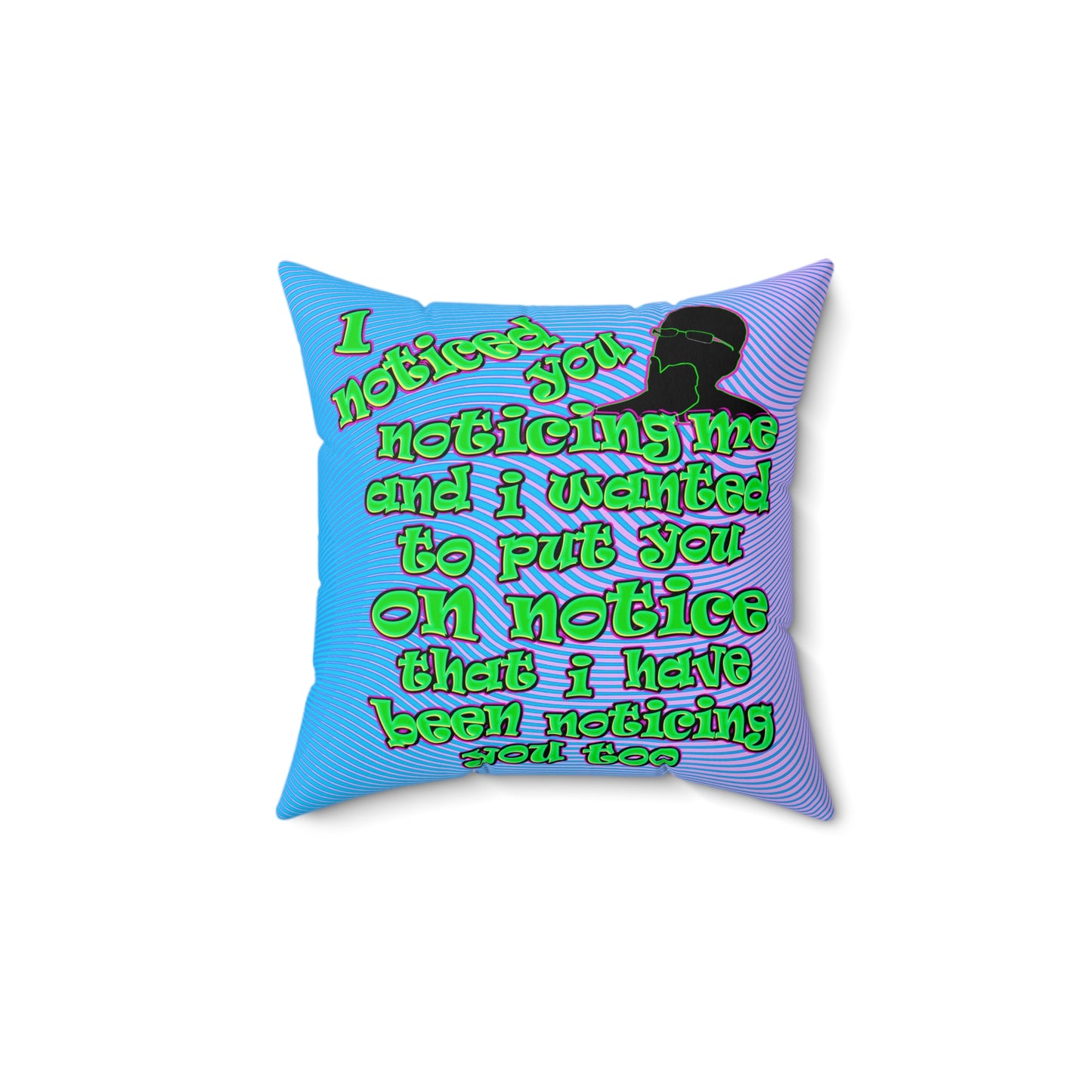 noticed you noticing - Faux Suede Square Pillow - (light blue-purple wave)