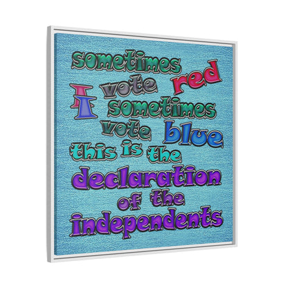declaration of the independents - framed canvas art (faded blue)