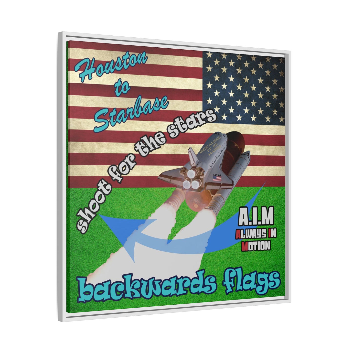 shoot for the stars - framed canvas art (green turf)