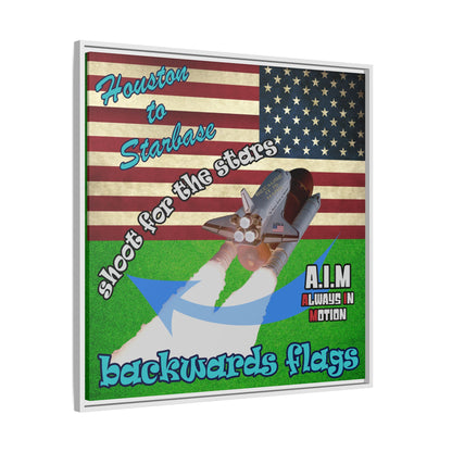 shoot for the stars - framed canvas art (green turf)