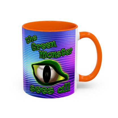 green monster - Accent Mug (purple wave)