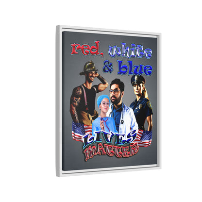 rw&b lives matter - framed canvas art (grey-light grey)