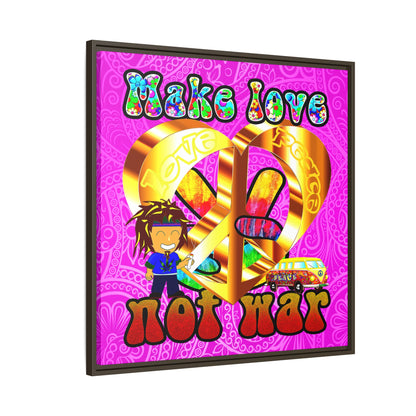 love peace - framed canvas art (pink swirl)