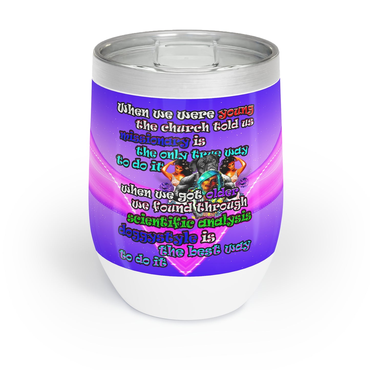 doggystyle - Chill Wine Tumbler (purple-pink wave)