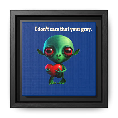 I don't care that your grey - framed canvas art (dark blue)