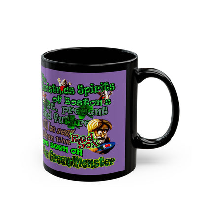 christmas spirits of boston - Black Mug (light purple)