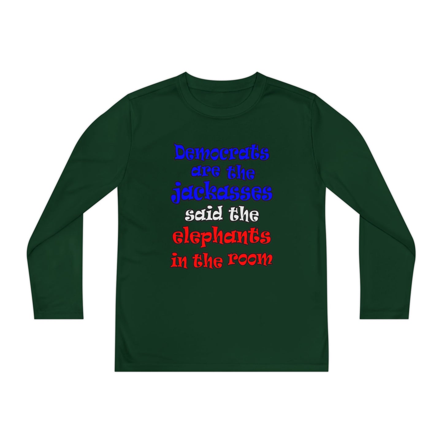 donkeys and elephants - Youth Long Sleeve Competitor Tee