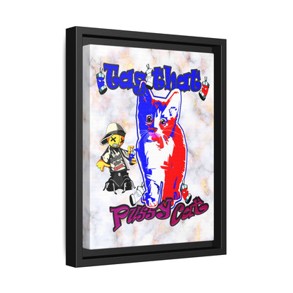 tag that - framed canvas art (white marble)