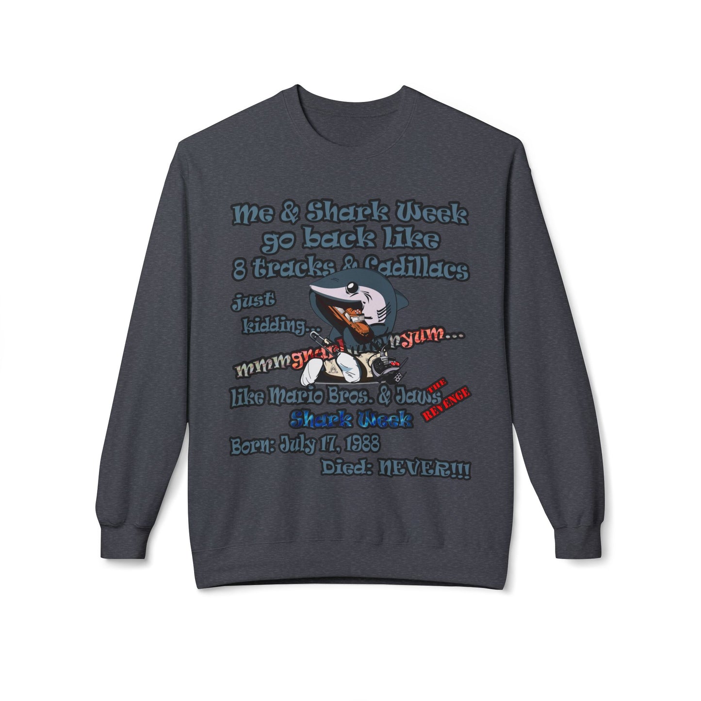 shark week - Unisex Midweight Softstyle Fleece Crewneck Sweatshirt