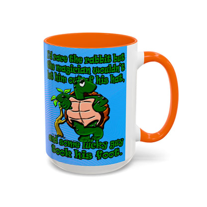 turtle race - Accent Mug (light blue-purple wave)