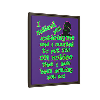 noticed you noticing - framed canvas art (purple)