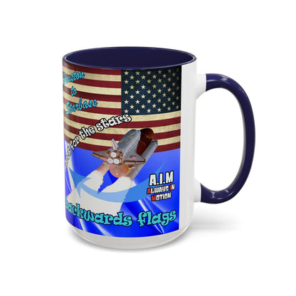 shoot for the stars - Accent Mug (blue-white wave)