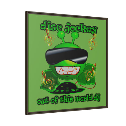 disc jockey - framed canvas art (green)