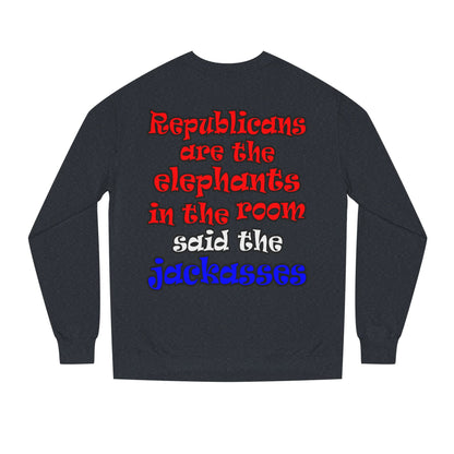 donkeys and elephants - Unisex Crew Neck Sweatshirt