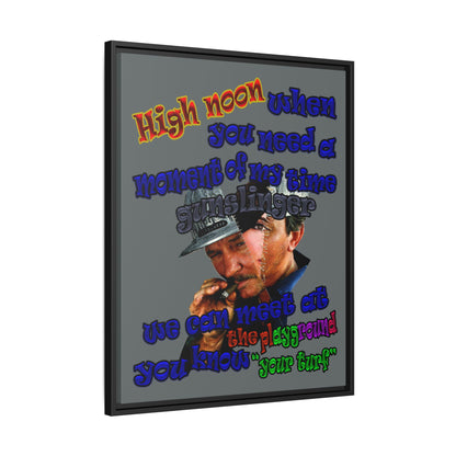 high noon - framed canvas art (dark grey)