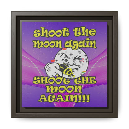shoot the moon again - framed canvas art (purple-pink wave)