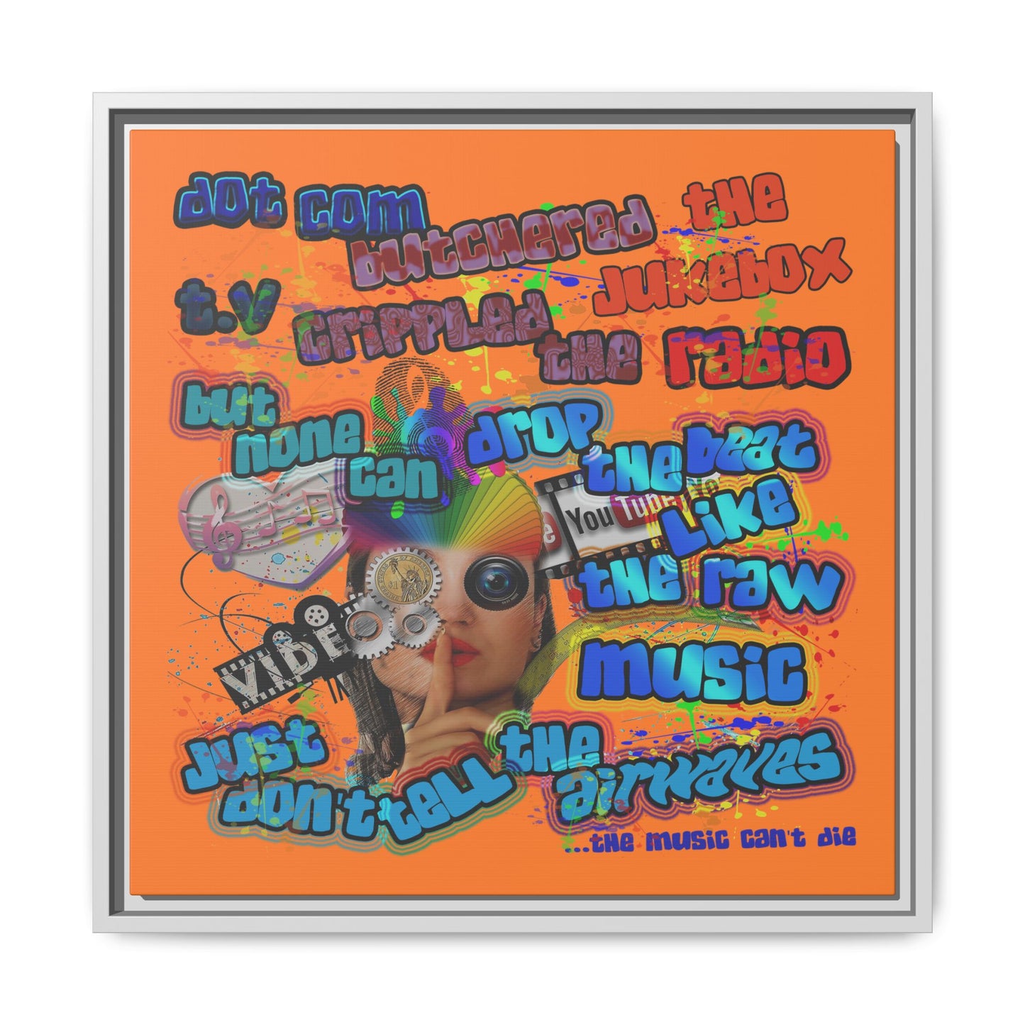 drop the beat - framed canvas art (crusta)