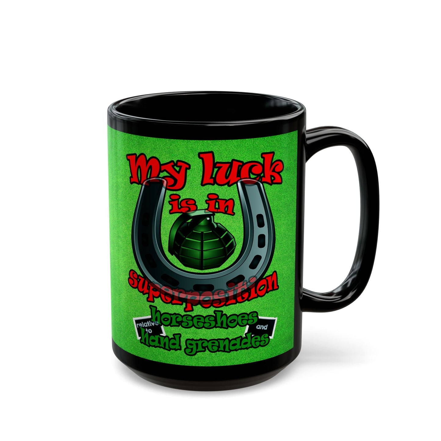 my luck - Black Mug (green turf)