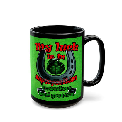 my luck - Black Mug (green turf)