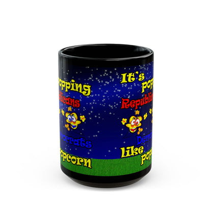 popping like popcorn - Black Mug ('snoops' background)