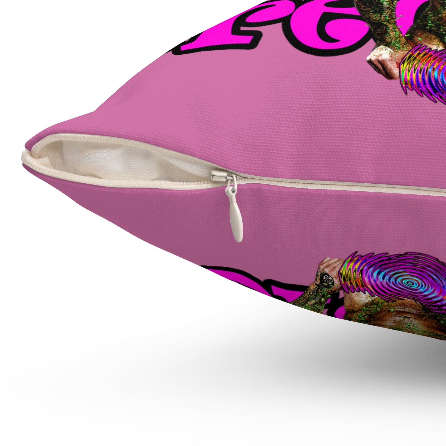 hoes b4 bros - Spun Polyester Square Pillow - (light pink)