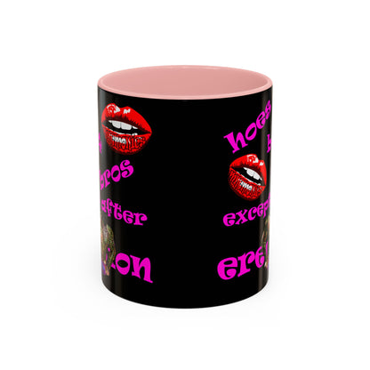 hoes b4 bros - Accent Mug (black)