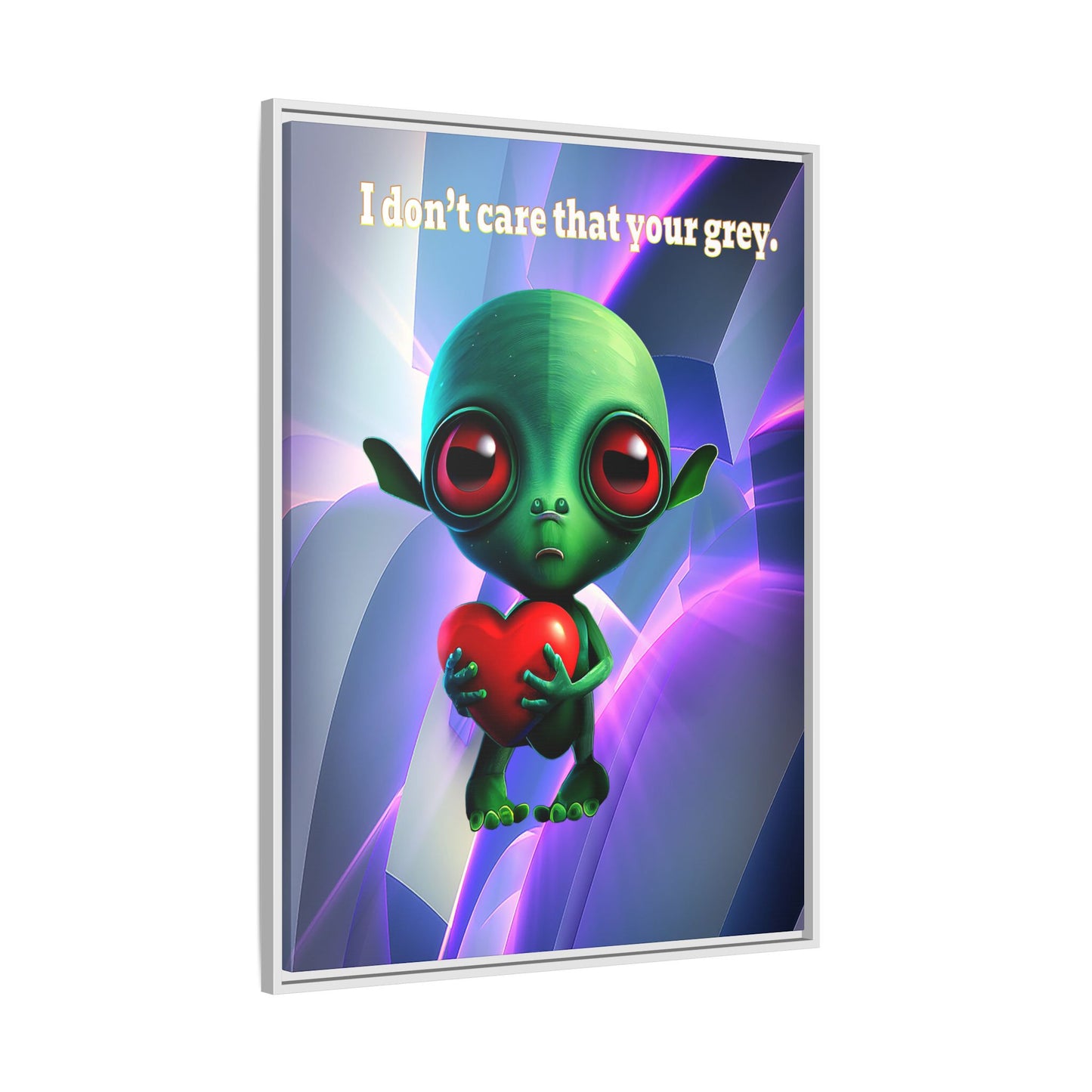 I don't care that your grey - framed canvas art (grey-pink wave)