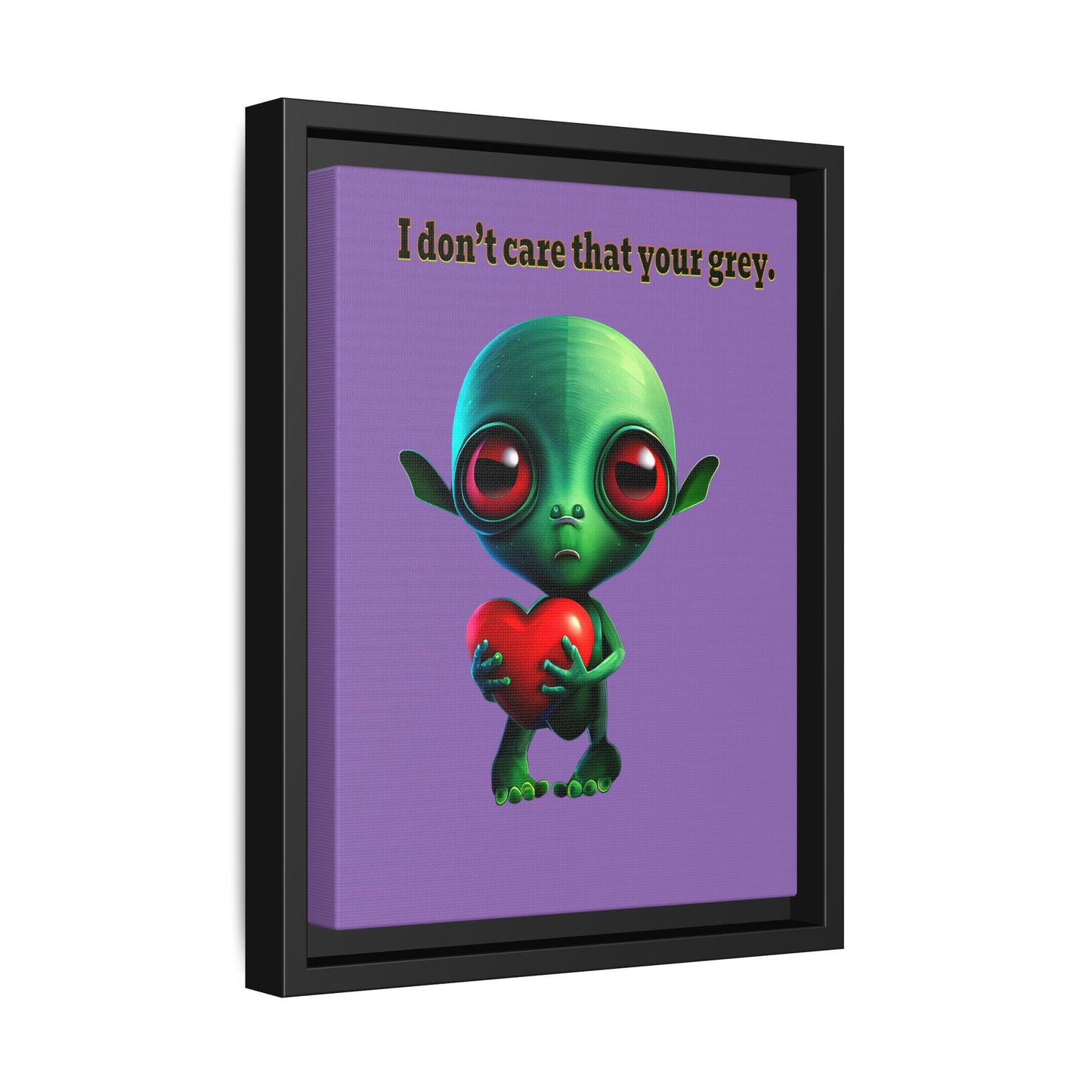 I don't care that your grey - framed canvas art (light purple)