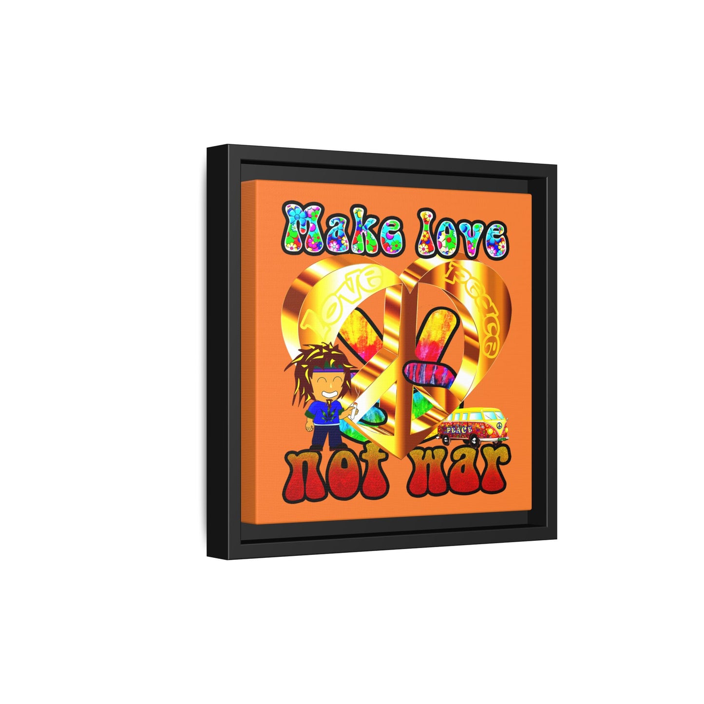 love peace - framed canvas art (crusta)