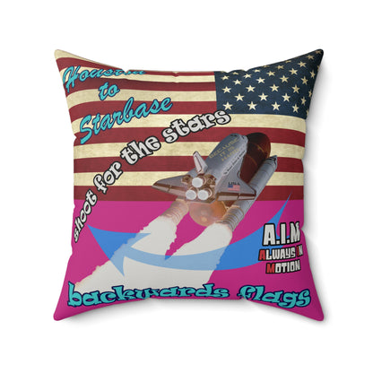 shoot for the stars - Faux Suede Square Pillow - (pink)