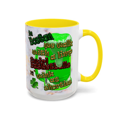 celtics logo - Accent Mug (white marble)