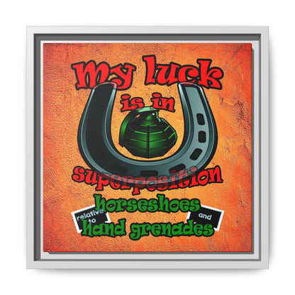 my luck - framed canvas art (burnt orange)
