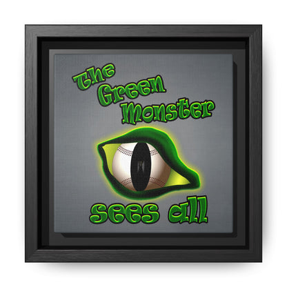 green monster - framed canvas art (grey-light grey)