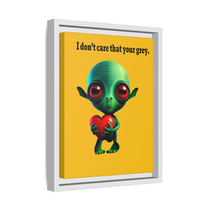 I don't care that your grey - framed canvas art (yellow)