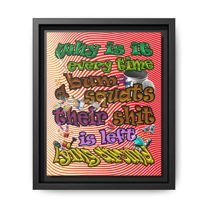 the bum's shit - framed canvas art (yellow-orange wave)