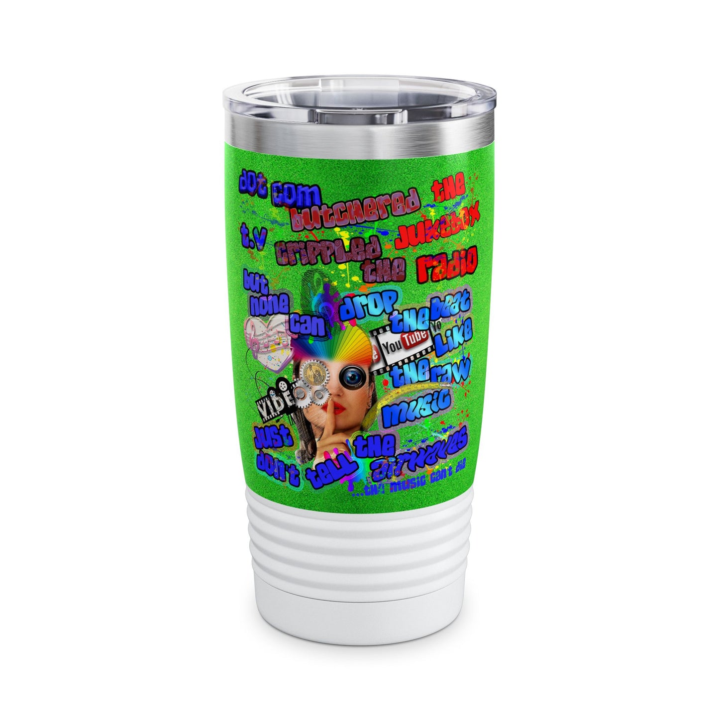 drop the beat - Ringneck Tumbler, 20oz  (green turf)
