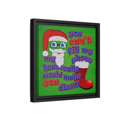 santa's shoes - framed canvas art (green turf)