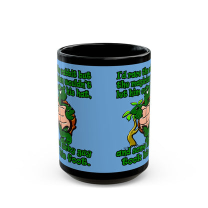 turtle race - Black Mug (light blue)