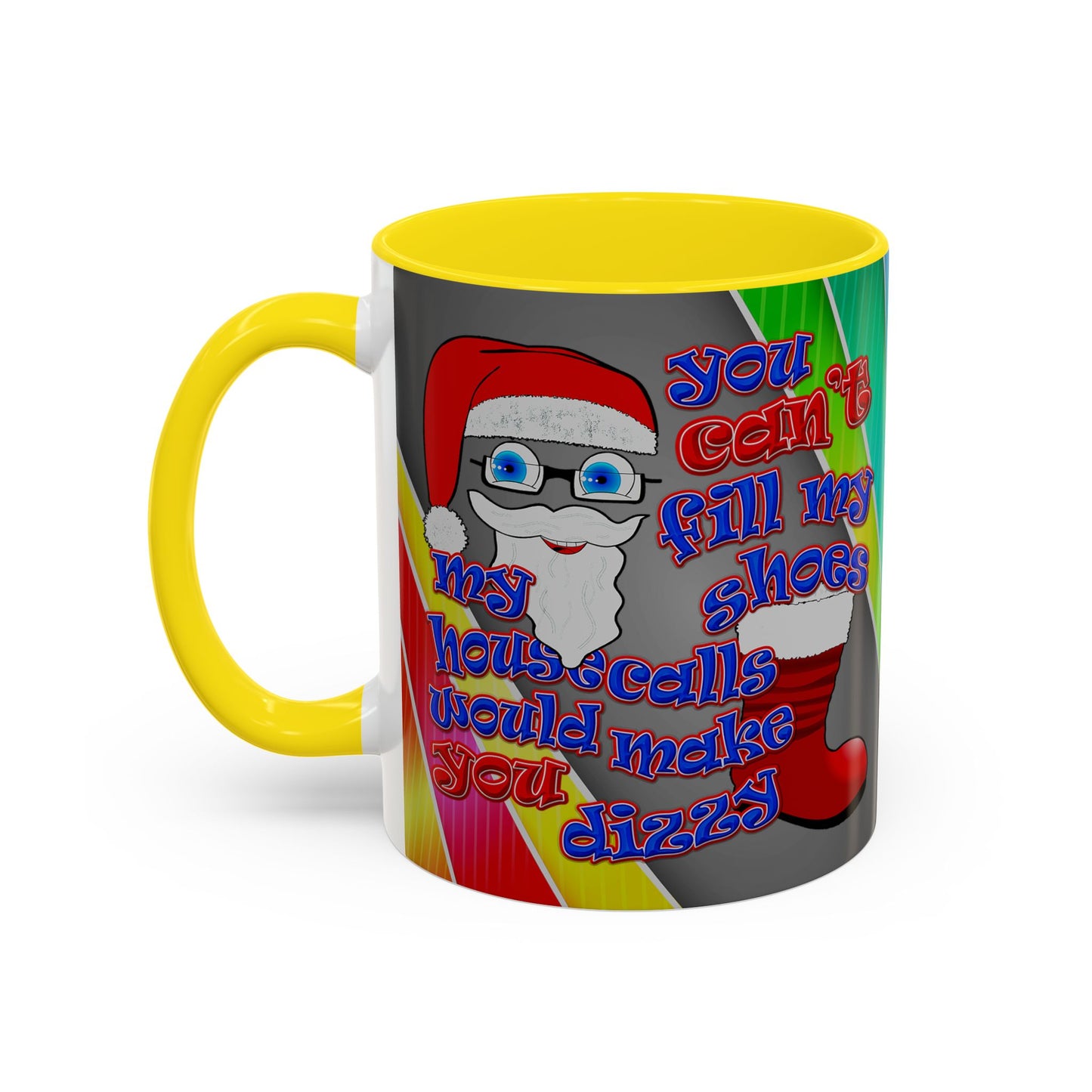santa's shoes - Accent Mug (rainbow split)