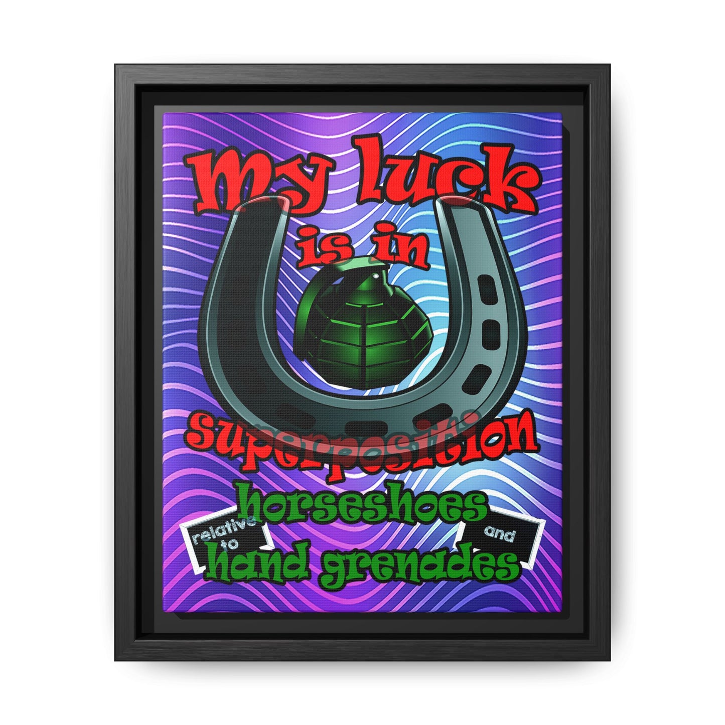 my luck - framed canvas art (purple wave)