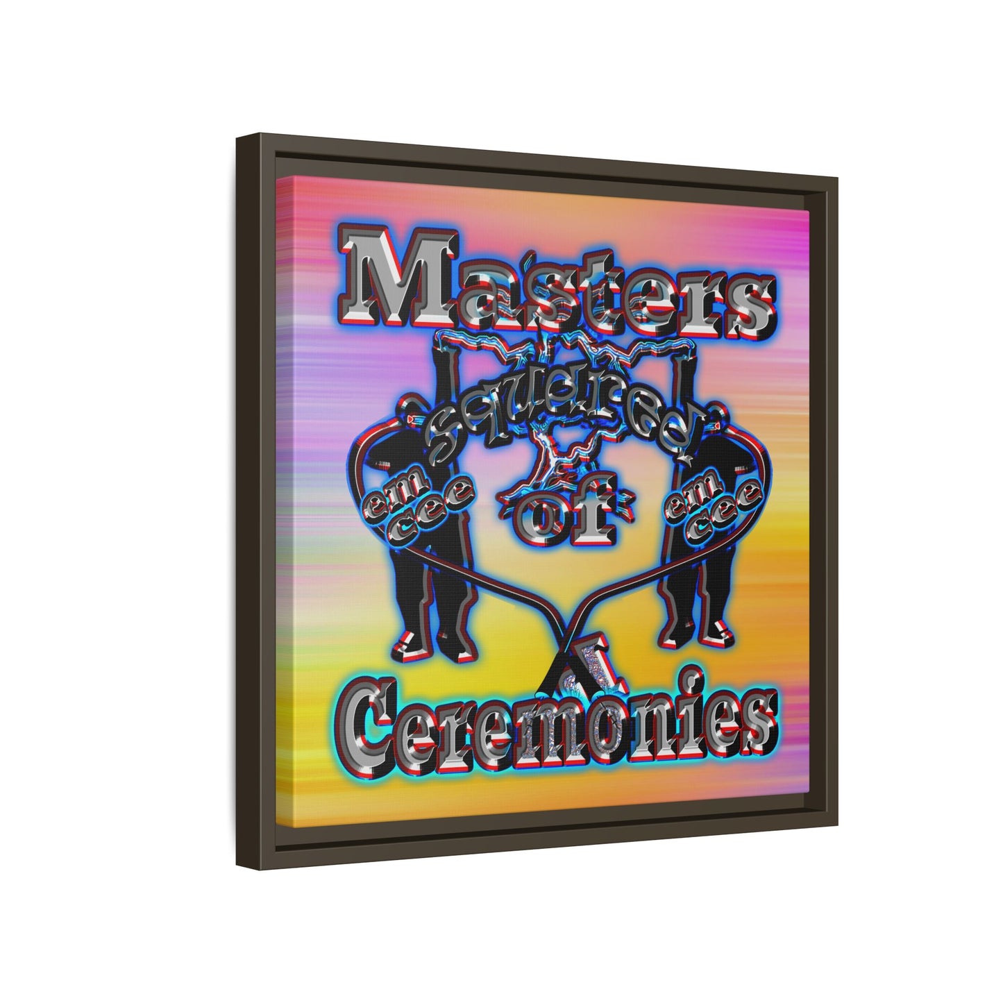 em cee squared - framed canvas art (color blur)