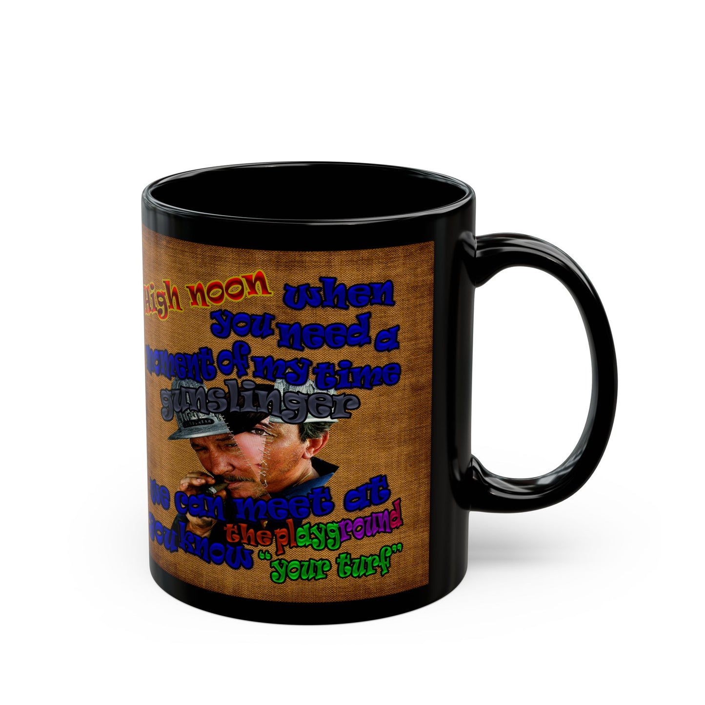 high noon - Black Mug (brown papyrus)